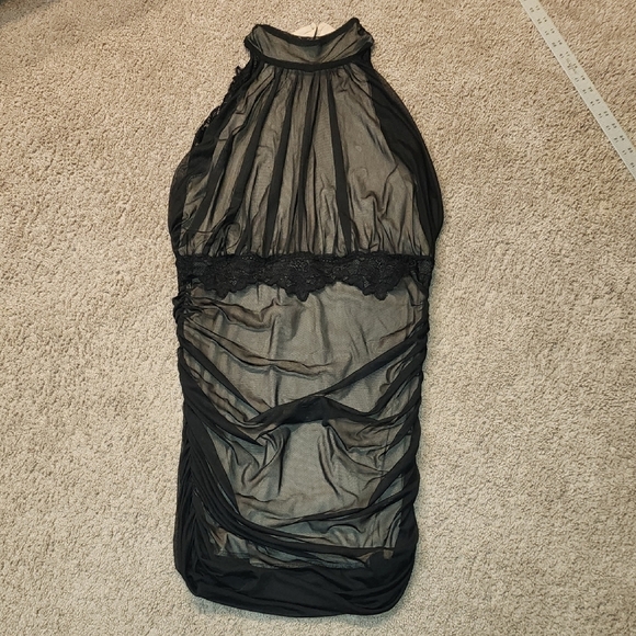 VENUS Dresses & Skirts - VENUS Black Sheer Halter Dress